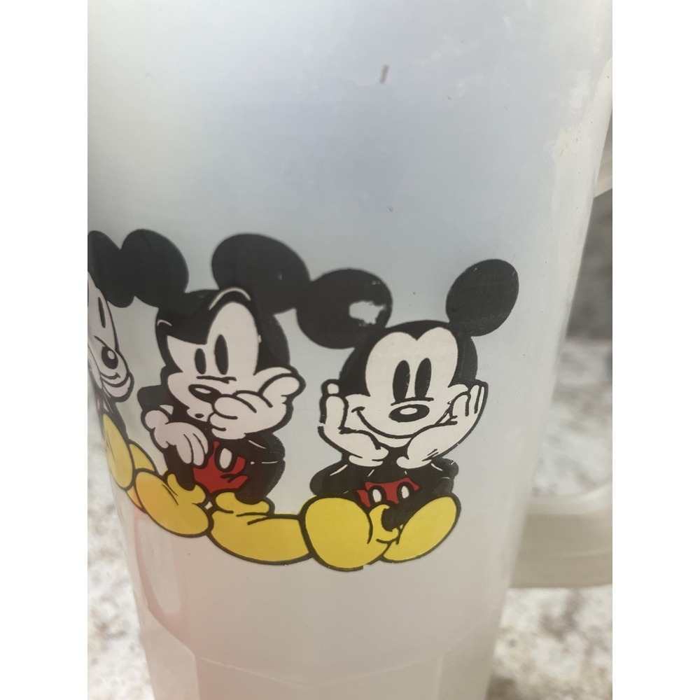 Vintage Disney Mickey Mouse Plastic Cups Set‎ 2 Red & Frosted with Graphics - Picture 2 of 6